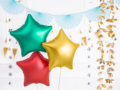 Balão Estrela Ouro Baço - 48cm - Image 2