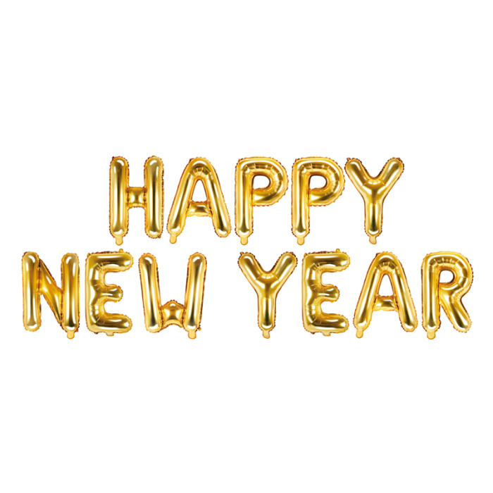 Banner Balões Happy New Year Ouro - 12 Letras - Image 1