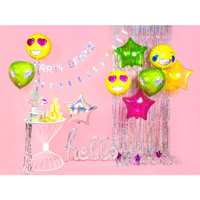 Balão HELLO Prata Holográfico - 72 x 45cm - Image 5
