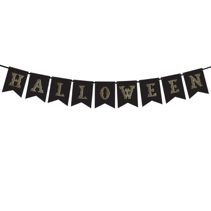 Banner Preto e Ouro Halloween 175cm
