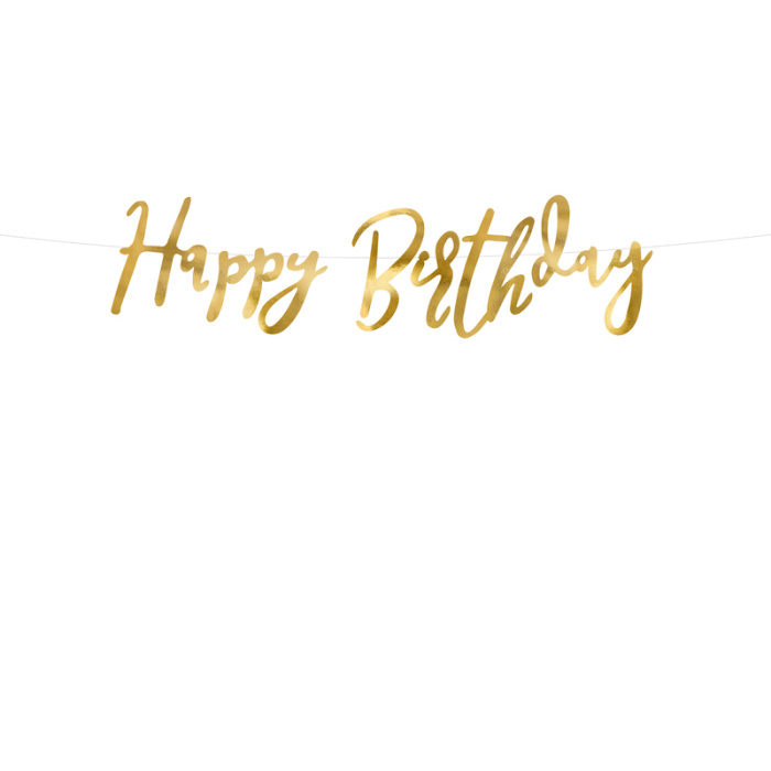 Banner Happy Birthday Dourado - Image 1