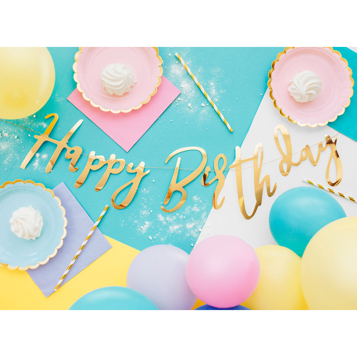 Banner Happy Birthday Dourado - Image 2