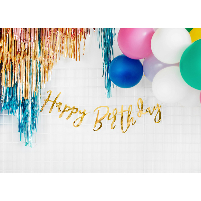 Banner Happy Birthday Dourado - Image 3