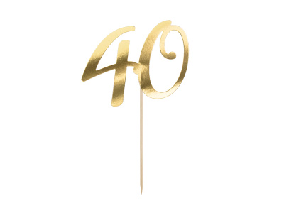 Topo Bolo Papel Dourado 40