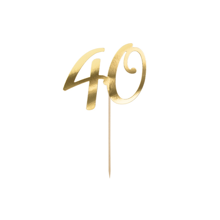 Topo Bolo Papel Dourado 40 - Image 1