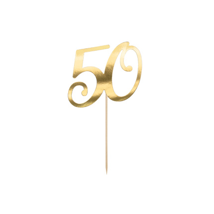 Topo Bolo Papel Dourado 50