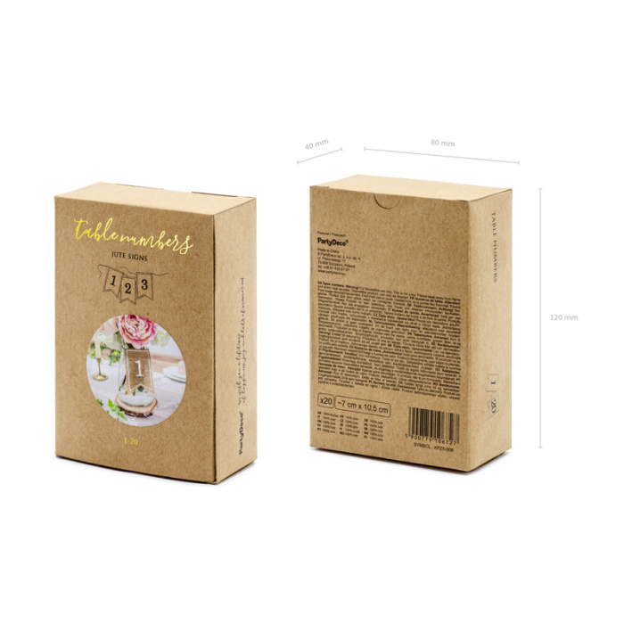 Marcadores de Mesa de Serapilheira com impressão Números - Image 3