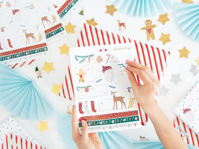 Etiquetas Adesivas Natal Santa Mix - pack.30