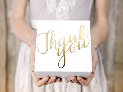 Caixa para Lembranças "Thank you" Ouro - Pack.10 - Image 2