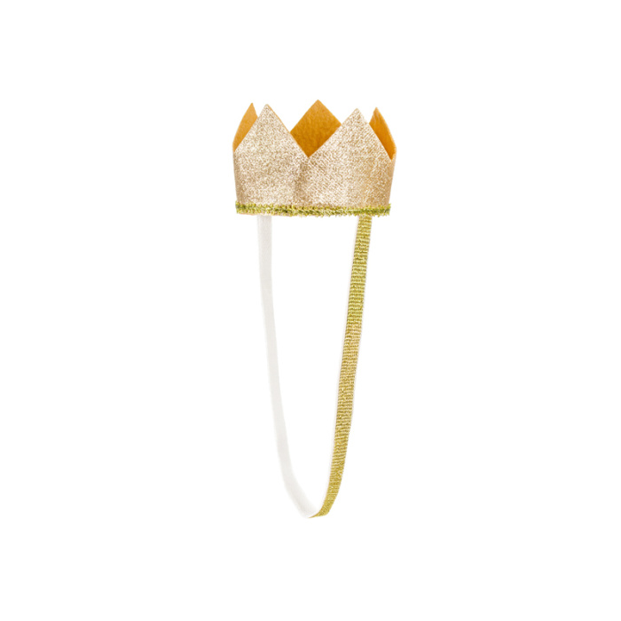 Coroa Tecido Glitter Dourado - Image 3