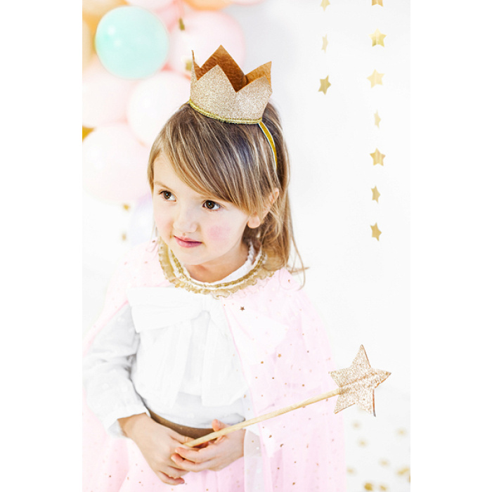 Coroa Tecido Glitter Dourado - Image 1