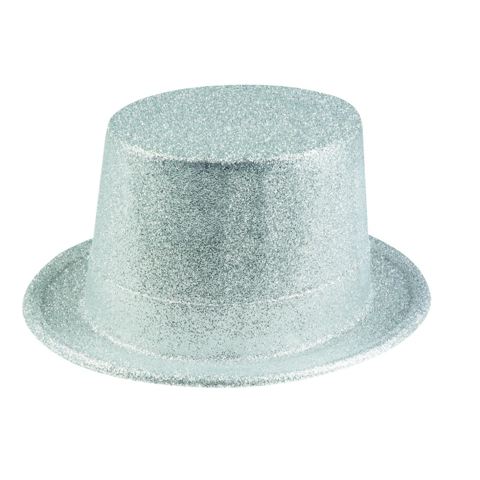 Chapéu Cartola Glitter Prata - Image 1