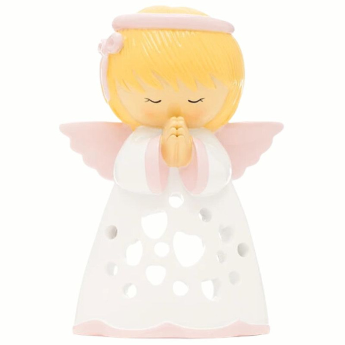 Boneco Porta Vela Batismo - Anjo da Guarda Rosa - Image 1