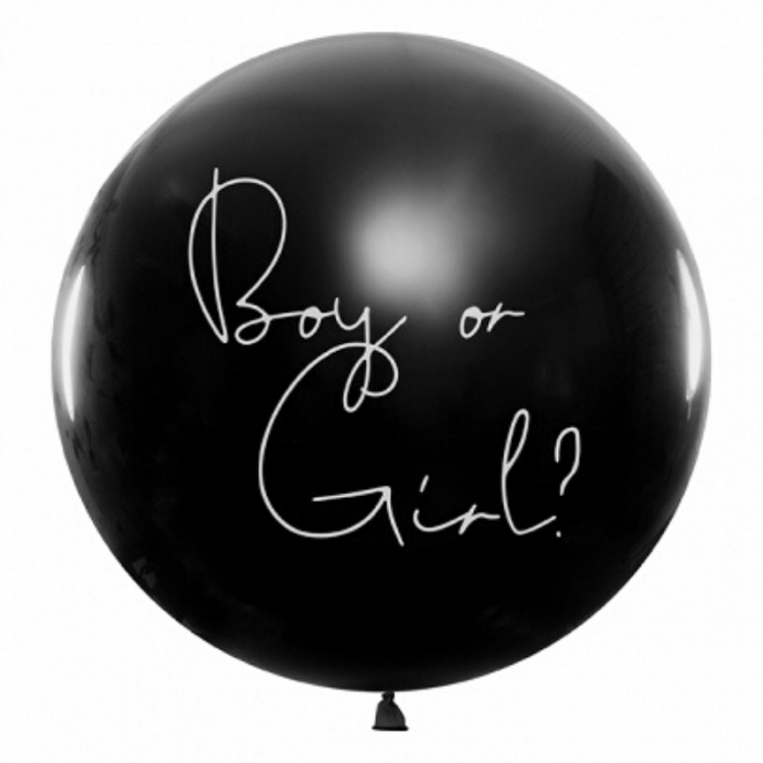 Balão Revelação Boy or Girl? Menina confetis rosa - 100cm - Image 1