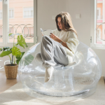 Pufe inflável Glitter Prata - BRILLI PLATA