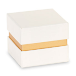 Caixa para Doces Branca com Detalhe Dourado 14cm