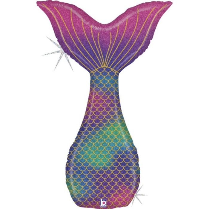 Balão Cauda Sereia Holográfica S.Shape - 117cm - Image 1