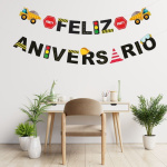 Grinalda "Feliz Aniversário" Veiculos de Construção - 5mts - Image 2