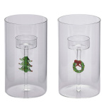 Castiçal Vidro Pinheiro Natal - Image 2