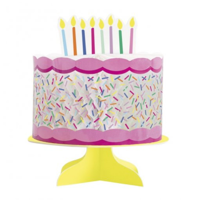 Centro de Mesa Bolo Aniversário com Velas - Image 1