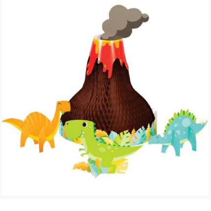 Dinossauros Vulcão Centro de Mesa - Pack 4