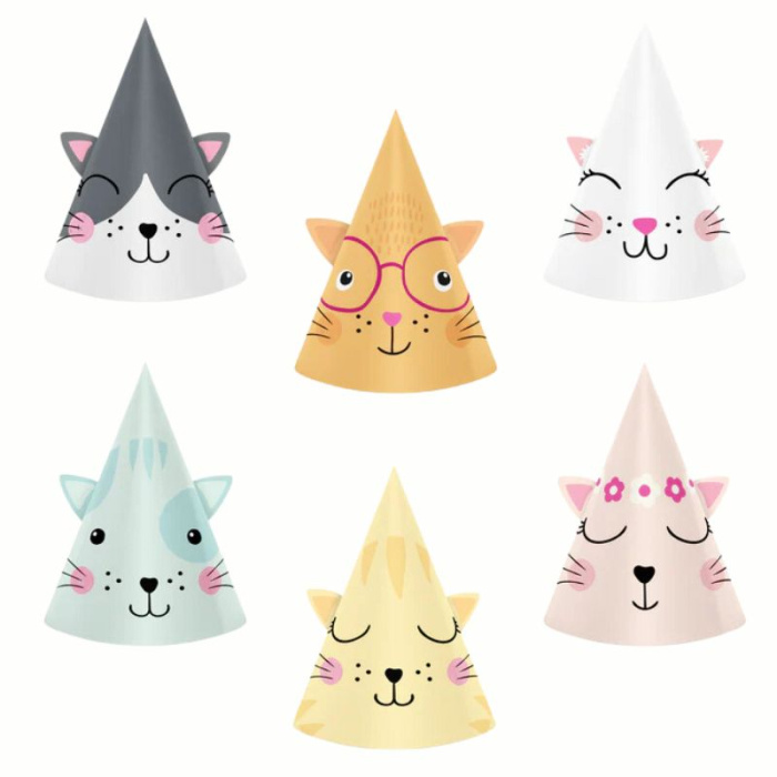 Chapéus Festa Gatinhos- Pack.6 - Image 1