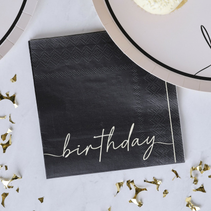 Guardanapos Tons Nude HAPPY BIRTHDAY - Pack 16