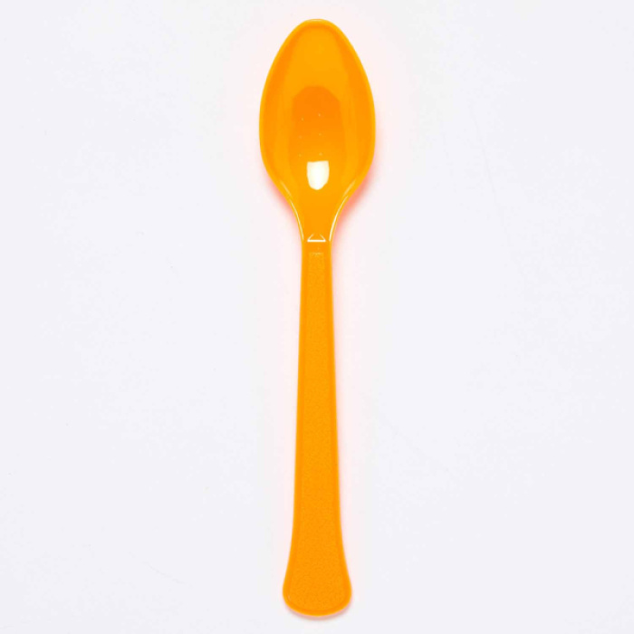 Colheres Sobremesa de Plástico Laranja - Pack 2 - Image 1