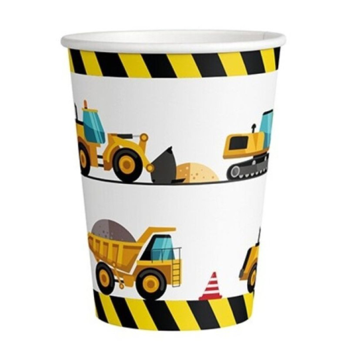 Copos Veículos Construção 270ml - Pack 8 - Image 1