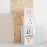 KIT Cubos Decorativos BABY Rosa Gold - Pack.4