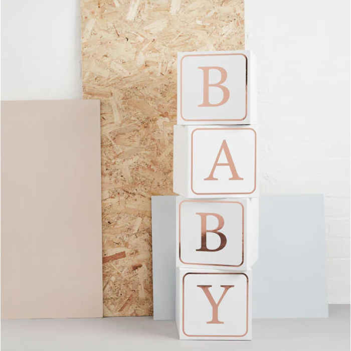 KIT Cubos Decorativos BABY Rosa Gold - Pack.4 - Image 1