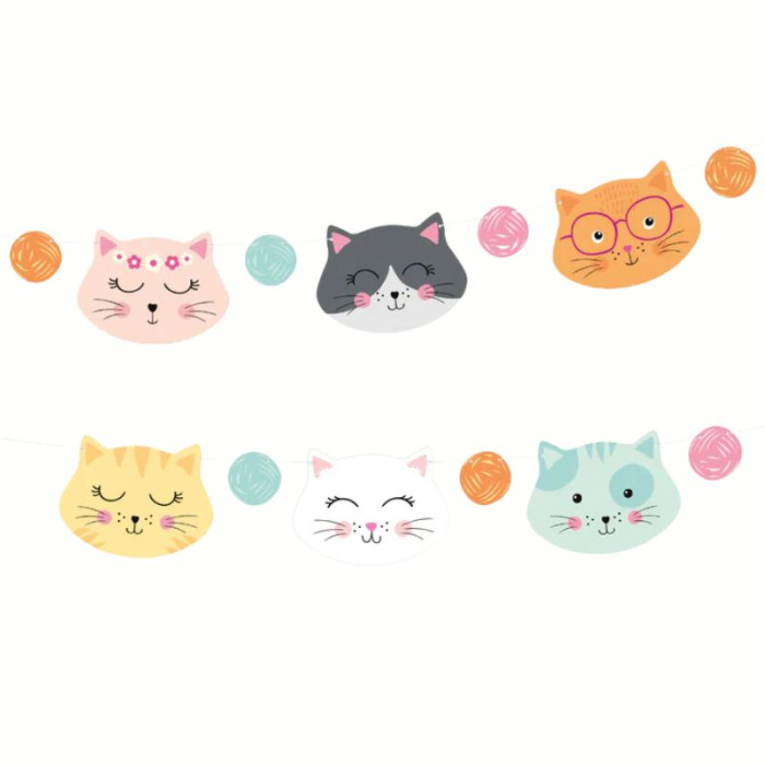 Guirlanda Banner Gatinhos 150cm - Image 1
