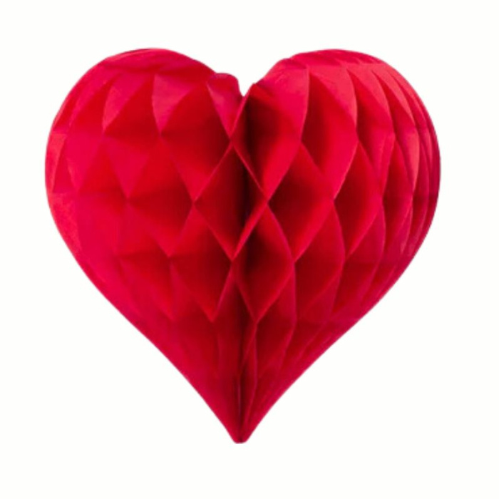 Coração Papel Vermelho 25cm - Image 1