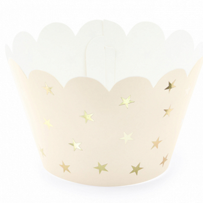 Formas Cupcake com Estrelinhas Ouro - Pack 4 - Image 1
