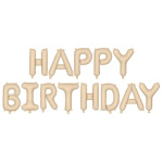 Banner Balões HAPPY BIRTHDAY Beje Pastel