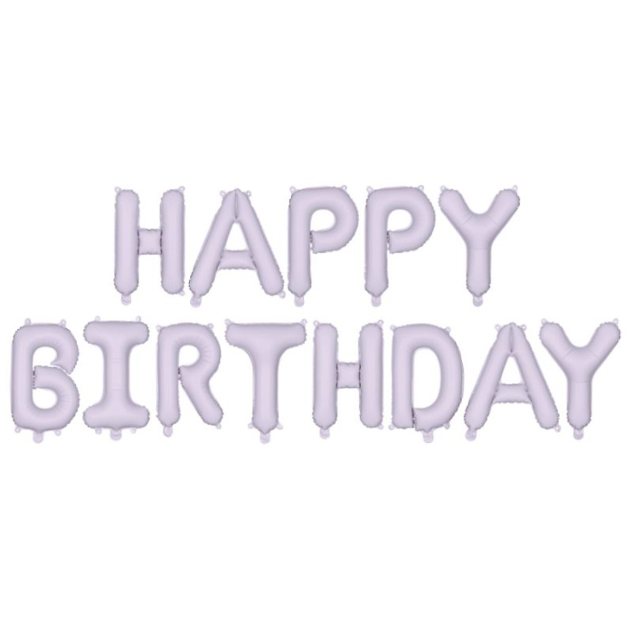Banner Balões HAPPY BIRTHDAY Lilás Pastel - Image 1