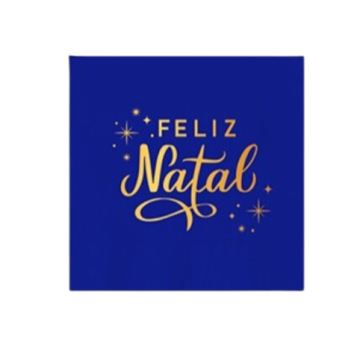 Guardanapos Azul FELIZ NATAL 25cm - Pack.30 - Image 1