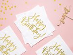 Guardanapos Branco e Ouro Happy Birthday! - Pack 20 - Image 2