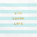 Guardanapos LIVE LAUGH LOVE Azul Claro 33cm - Pack.20