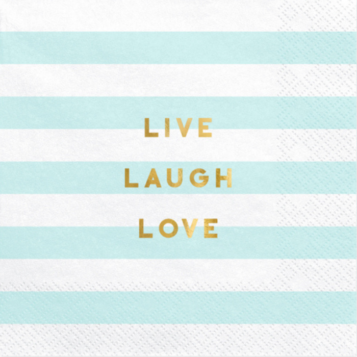 Guardanapos LIVE LAUGH LOVE Azul Claro 33cm - Pack.20 - Image 1