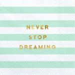 Guardanapos NEVER STOP DREAMING Menta 33cm - Pack.20