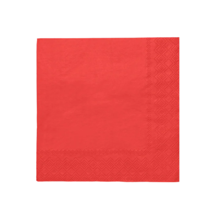 Guardanapos Lisos Vermelho 25cm - Pack.50 - Image 1