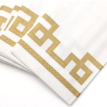 Guardanapos Brancos Rebordo Dourado Rive Gauche - Pack.15 - Image 2