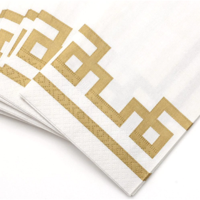 Guardanapos Brancos Rebordo Dourado Rive Gauche - Pack.15 - Image 2