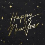 Guardanapos Preto Happy New Year - Pack 20