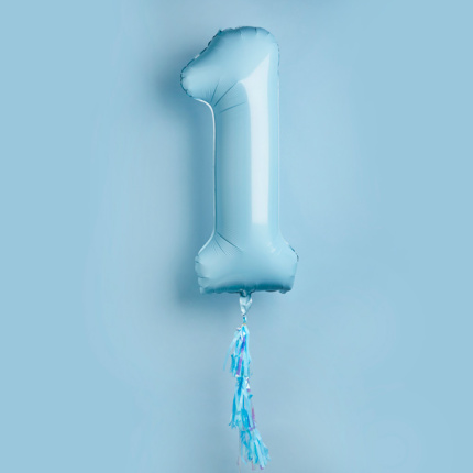Kit Balão Primeiro Aniversário Azul com Tassel
