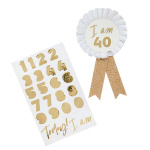 Crachá Aniversário Dourado Personalizavel - Image 3