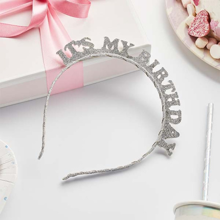 Bandolete Prata Glitter "IT`S MY BIRTHDAY"