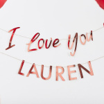 Banner Gigante Rose Gold "I LOVE YOU" Personalizável