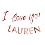 Banner Gigante Rose Gold "I LOVE YOU" Personalizável - Image 2